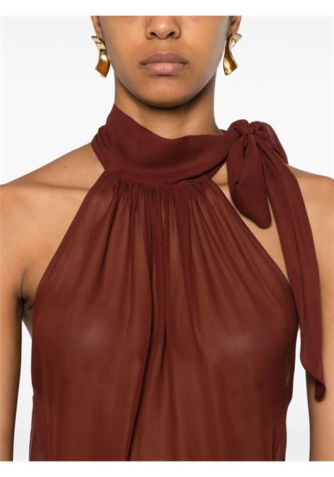 Brown halterneck top Philosophy by Lorenzo Serafini - women PHILOSOPHY DI LORENZO SERAFINI | 080157520106